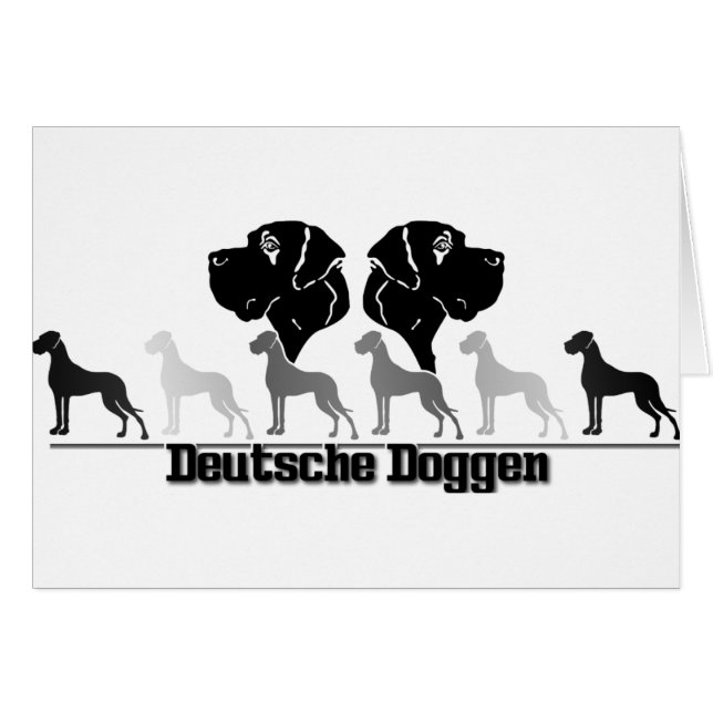 Doggenlogo Schwarz Grau Hälsningskort (Framsidan Horizontal)