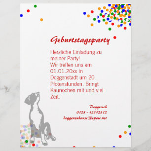 Doggens inbjudan barnkalas reklamblad