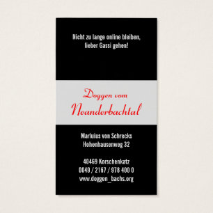 Doggenzucht Visitkort