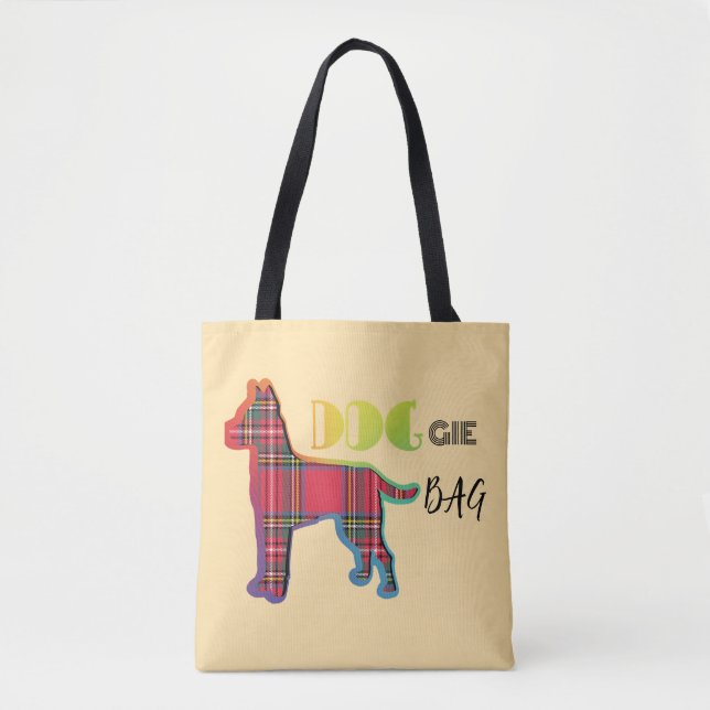 Doggie Bag Red Play Blek Gult Tote Bag Tygkasse (Framsida)
