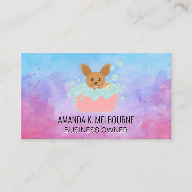 Doggie Bath Tvättar | Soap Bubbles Visitkort (Framsida)