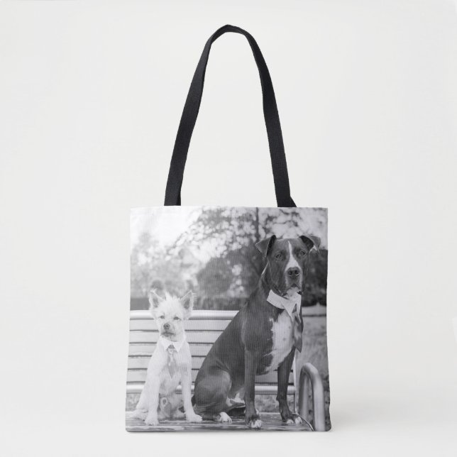 Doggie bröllop tote bag tygkasse (Framsida)