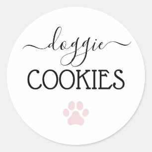 Doggie Cookies Treats Calligraphy Favor Runt Klistermärke