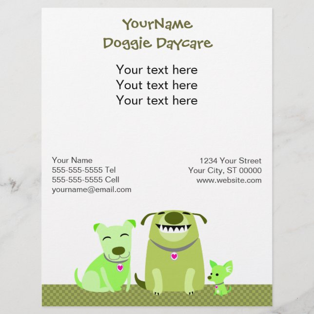 Doggie Daycare/Dog Walker Promotional Flyer (Framsidan)
