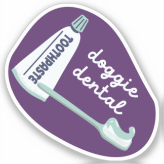 "Doggie Dental" - påminnelse om hund och rosa Klistermärken