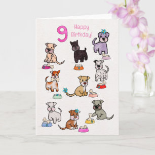 Doggie Diners Birthday nio år Kort