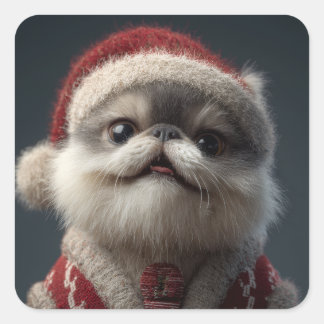 doggie fyrkantigt klistermärke