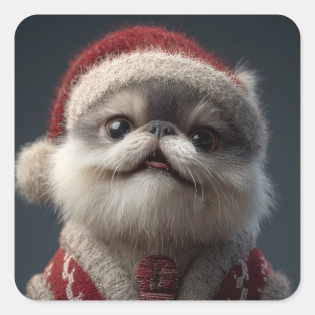 doggie fyrkantigt klistermärke (Framsida)