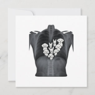 Doggie Heart X-Ray - Rolig hund Älskare-design Inbjudningar