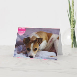 doggie-hjärta till hjärtvalentinkort helgkort