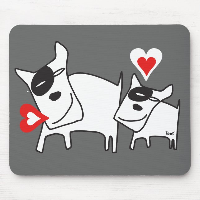 Doggie Kärlek Talk Heart Mousepad Musmatta (Framsidan)