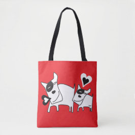 Doggie Kärlek Talk Heart Tote Bag Tygkasse