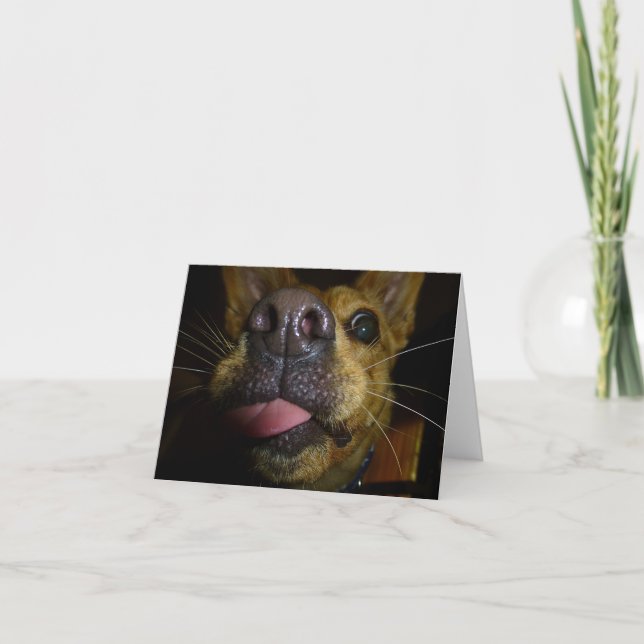 Doggie Kisses Note Card Kort (Framsida)