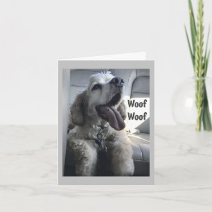 DOGGIE LANGUAGE ÄR "GRATTIS PÅ FÖDELSEDAGEN" WOOF KORT