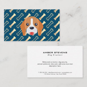 Doggie Logotyp Hund Bone Mönster Visitkort