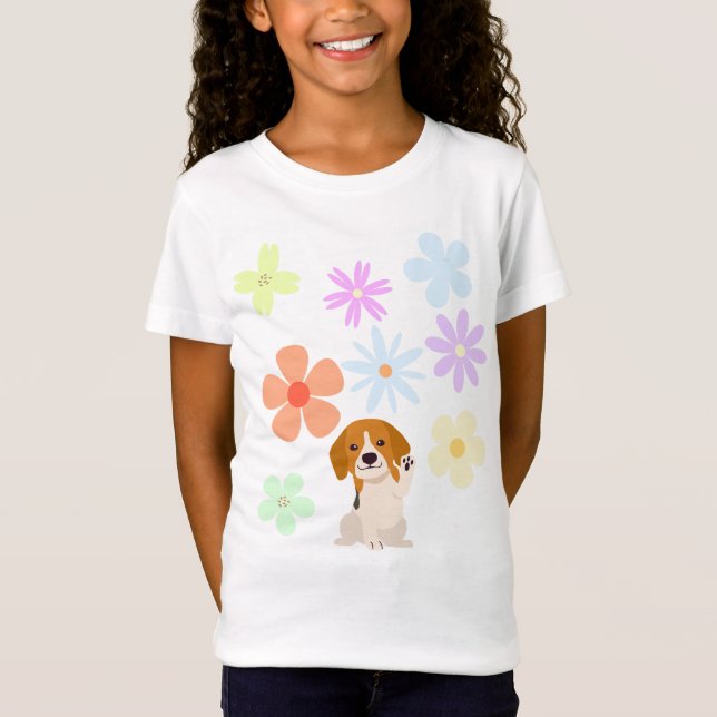 Doggie och Flowers T Shirt (Framsida)