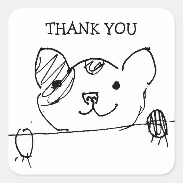 Doggie Sticker Fyrkantigt Klistermärke (Framsida)