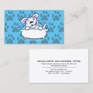Doggie Tassar Mönster Hund i Bathtub Visitkort