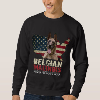 Doggie USA Hundägare USA Älskare belgisk Malinois  Lång Ärmad Tröja