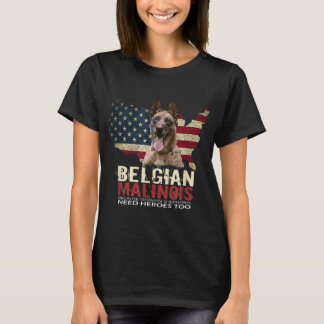 Doggie USA Hundägare USA Älskare belgisk Malinois T Shirt