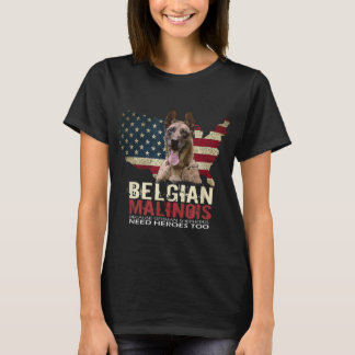 Doggie USA Hundägare USA Älskare belgisk Malinois  T Shirt