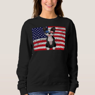 Doggie Usa Hundägare Usa Boston Terrier USA flagga T Shirt