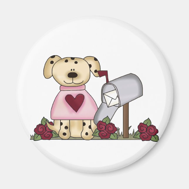 Doggie Valentines Day Tshirts and Gifts Magnet (Framsidan)