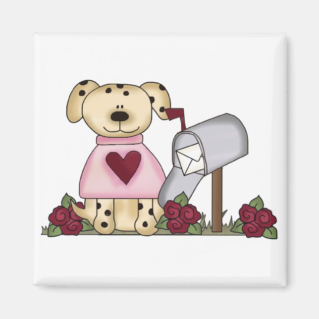 Doggie Valentines Day Tshirts and Gifts Magnet (Framsidan)