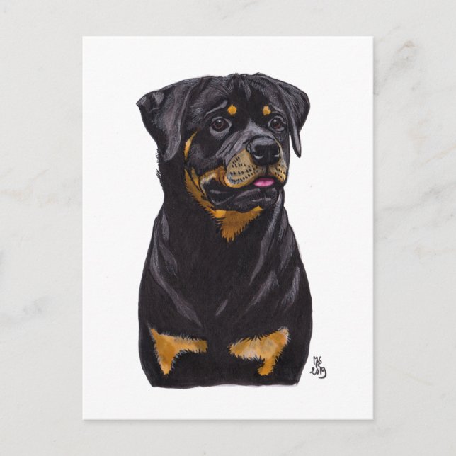 Doggust 2019 Rottweiler Postkort Meddelande Vykort (Framsida)