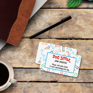 Doggy behandlar mönster olika färg enkelt visitkort