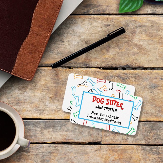 Doggy behandlar mönster olika färg enkelt visitkort (Skapare uppladdad)
