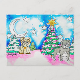 Doggy Christmas Postcard Inbjudan Vykort
