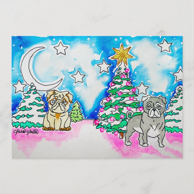 Doggy Christmas Postcard Inbjudningar (Framsida)