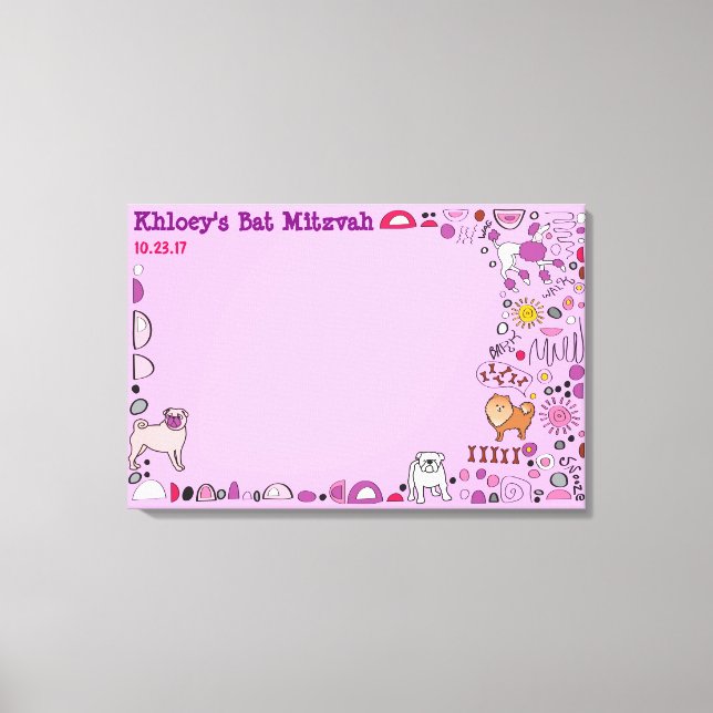 Doggy Hund Canvas Bat mitzvah inloggningsminneskor (Framsida)