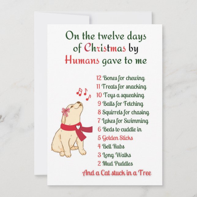 Doggy Jul,Hund Helgdag Card Julkort (Framsida)
