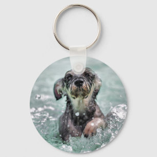 Doggy Paddle Cute Hund Swimming Nyckelring
