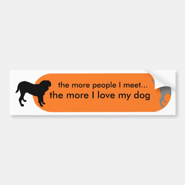 Dogisms "äkta kärlek" orange bildekal (Framsidan)