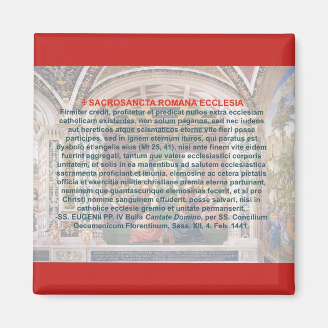 Dogma de Fide "Extra Ecclesiam Nulla Salus" Magnet (Framsidan)