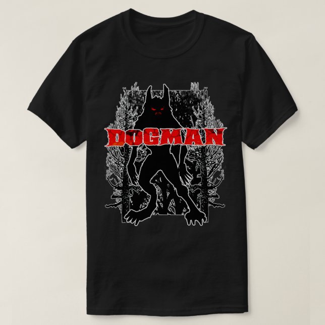 Dogman Americas Werewolf Dark Cryptid Monster  T Shirt (Design framsida)