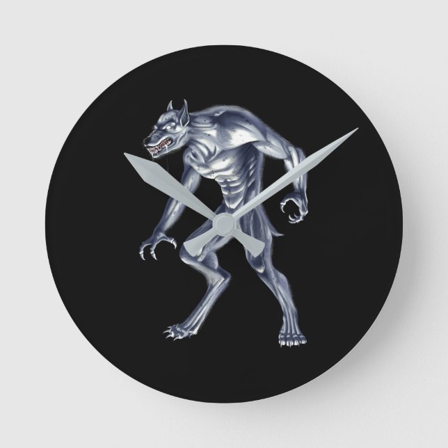 Dogman Cryptid-Beast Rund Klocka (Framsida)