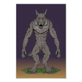 Dogman Cryptid eller Werevarg Fototryck
