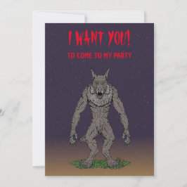 Dogman Cryptid eller Werevarg Inbjudningar