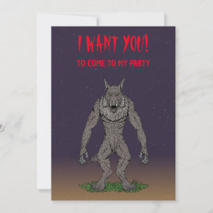 Dogman Cryptid eller Werevarg Inbjudningar