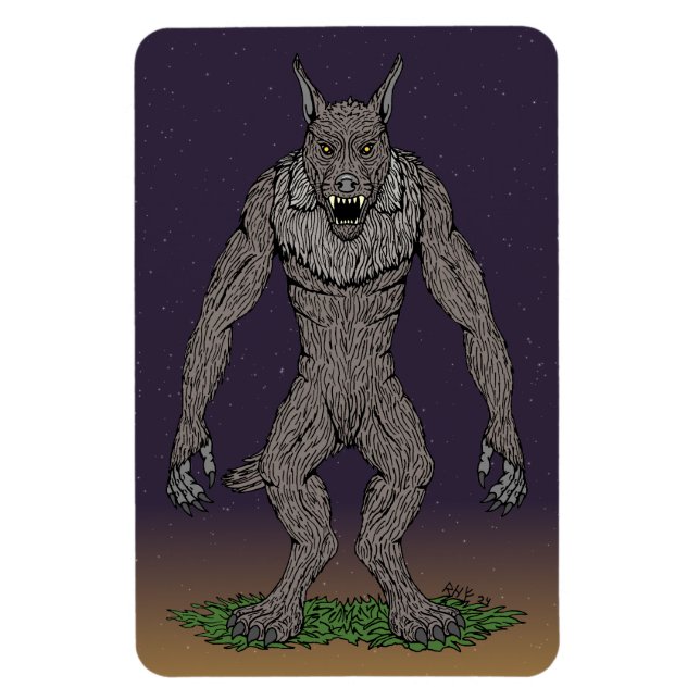Dogman Cryptid eller Werevarg Magnet (Vertikal)