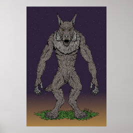 Dogman Cryptid eller Werevarg Poster