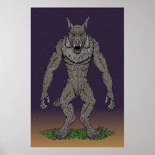 Dogman Cryptid eller Werevarg Poster