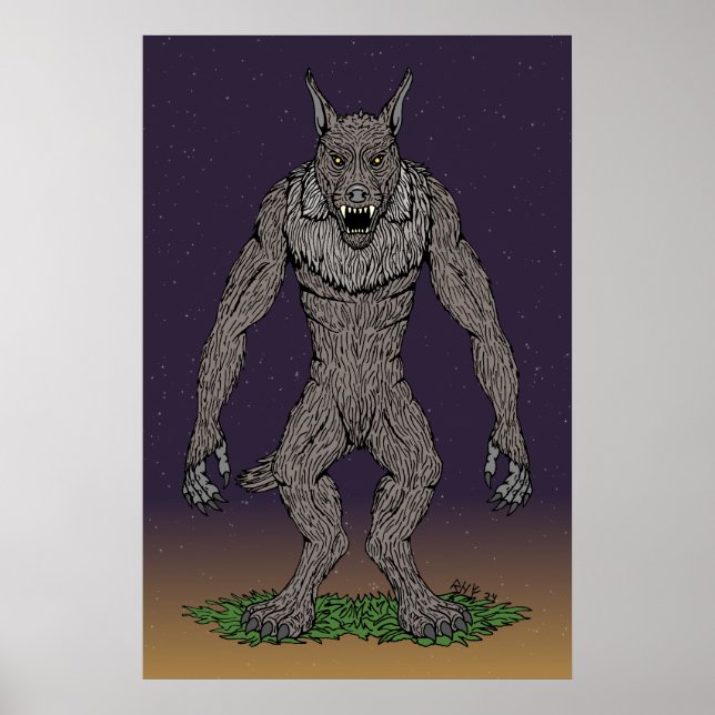Dogman Cryptid eller Werevarg Poster (Framsidan)