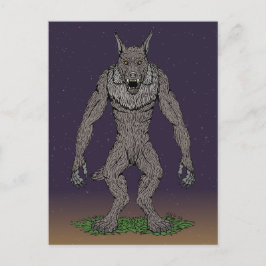Dogman Cryptid eller Werevarg Vykort