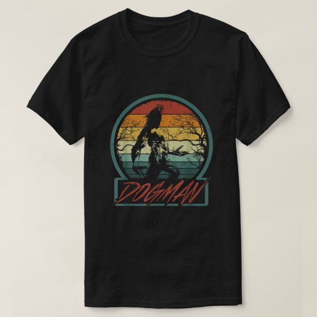 Dogman Retro Michigan Wisconsin Werevarg Cryptid T Shirt (Design framsida)