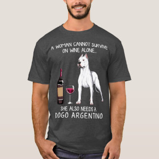 Dogo Argentino and wine Funny dog T Shirt